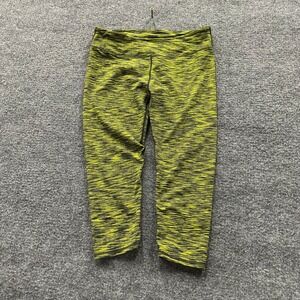Fabletics Leggings Womens Size L Yellow Black Space Dye Athletic Stretch Workout